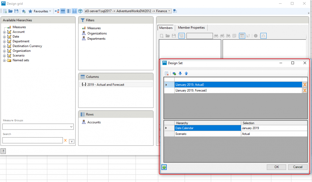Set designer pop-up page