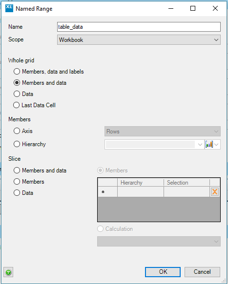 Form for setting a dynamic named range in a grid