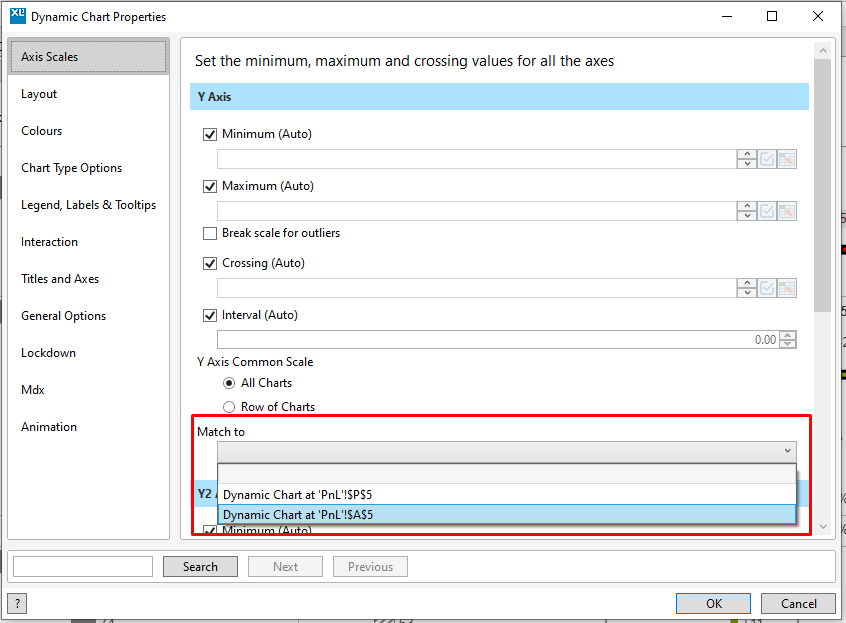 Match to setting in chart properties