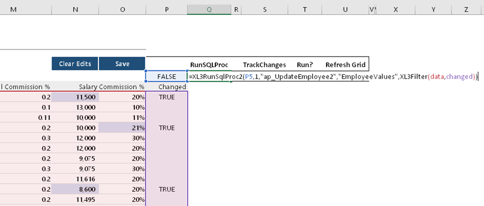 XL3RunSQLProc2 formula